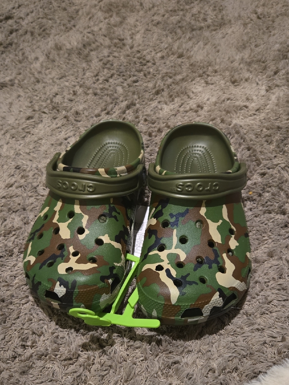 CROCS Kids' Camo Classic Clog in Green/Brown